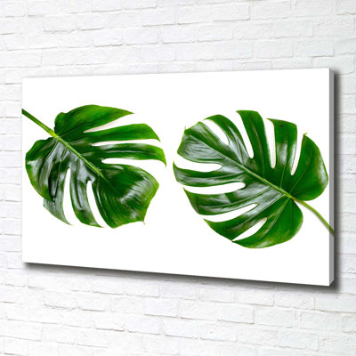 Tropical Leaves 1 Piece Wrapped Canvas Wall Art