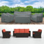 Housses de conversation pour 7 personnes Argyri, ensemble de housse pour meubles de patio 5 pièces, housses hydrofuges et résistantes aux rayons UV et aux intempéries pour canapé Brandtley, causeuse, chaises et table avec poignées élastiques et rembourrées