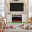 Belfry Heating 140cm W White Electric Fireplace with 5 BTU