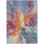 3' X 5' Orange Red And Teal Blue Abstract Washable Indoor Outdoor Area Rug