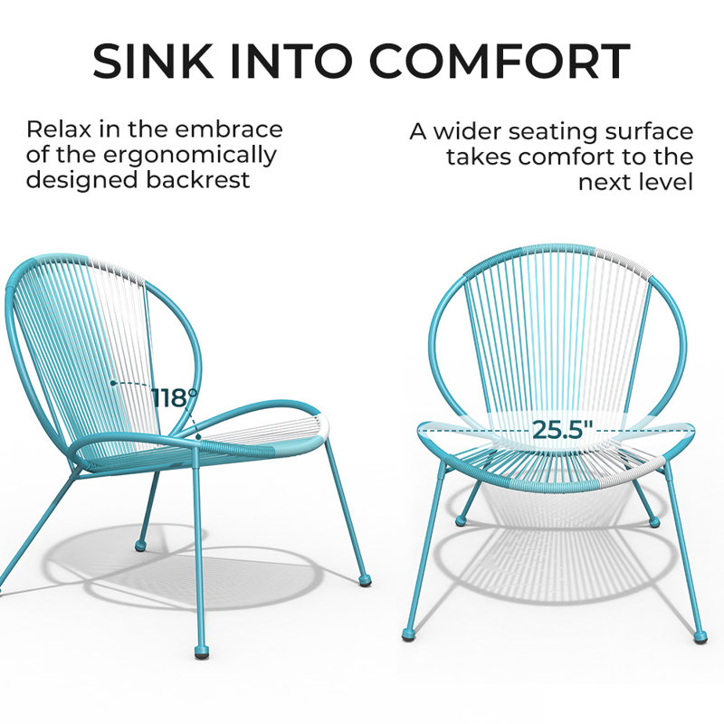 Halcott 2 - Person Patio Conversation Sets, Blue