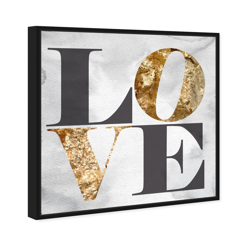 «Build on Love Stone», impression sur toile, H 12 po x l 12 po, Cadre noir
