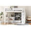 Lit mezzanine double blanc avec bureau en L, tiroirs, armoire et escalier de rangement pratique-1367532570