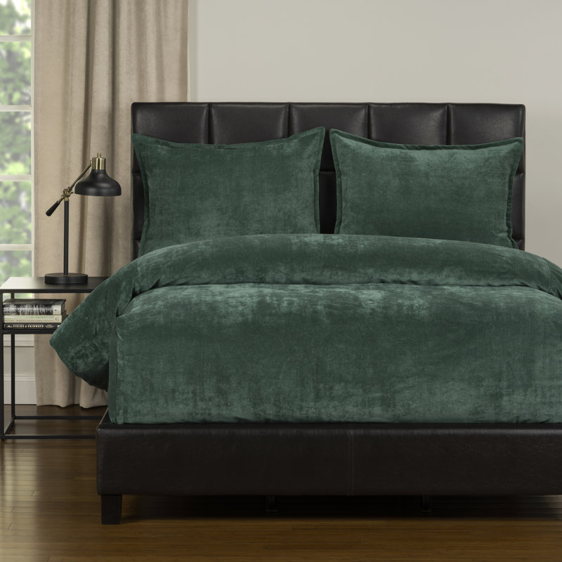 Mixology Velvet Bed Cap Comforter Set with Sewn Corners, Jungle, Queen Comforter + 6 Additional Pieces