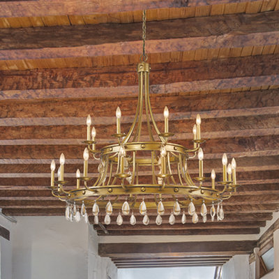 Lipscomb 24 - Light Dimmable Wagon Wheel Chandelier