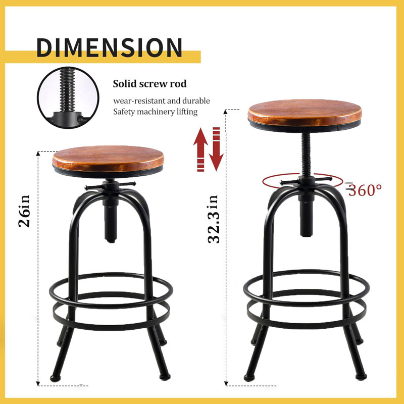Tabouret Shaylee, Noir, 2