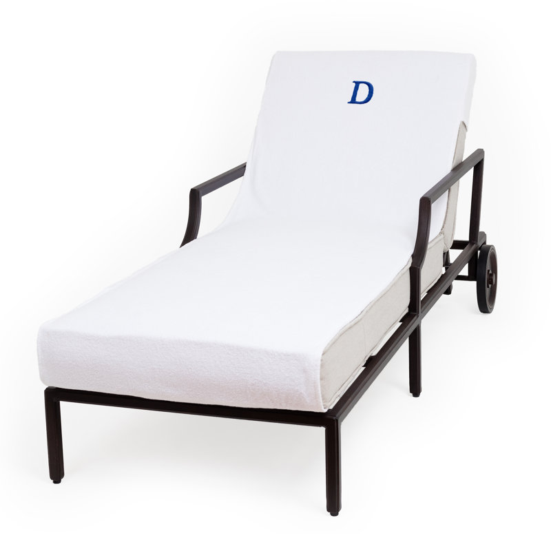Chaise Lounge Cover Cotton, White\Blue, F