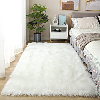 Tapis en fausse fourrure, tapis à poil long en fausse peau de mouton, tapis en peau de mouton style maison, tapis pour le salon de la chambre à coucher