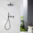 Modern 10" Wall Mounted Rainfall Shower System With Handheld Shower, Rotatable Shower-129178240