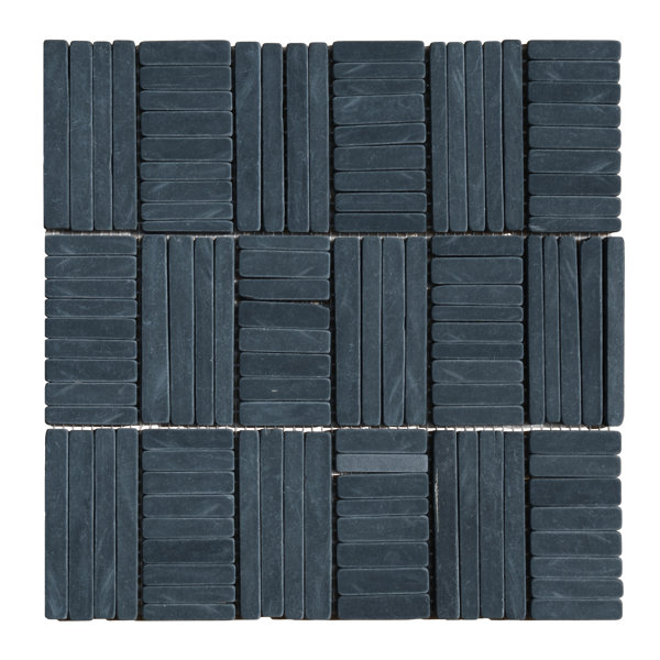 Black Slate 2x4 Alternate Pattern Mosaic Blend