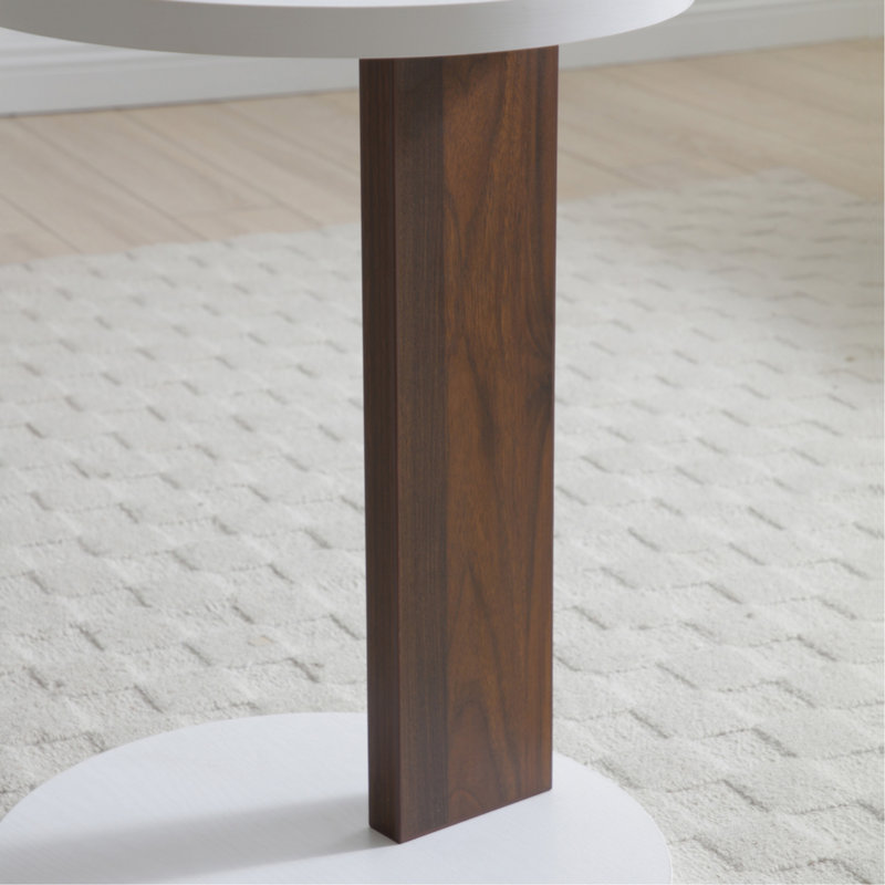 Table de bout en forme de C, petite table d'appoint pour canapé, table de canapé avec cadre en bois pour le salon, la chambre à coucher, le chevet