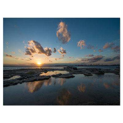 Coucher de soleil à la plage de La Perhouse, reproduction de photo sur toile tendue