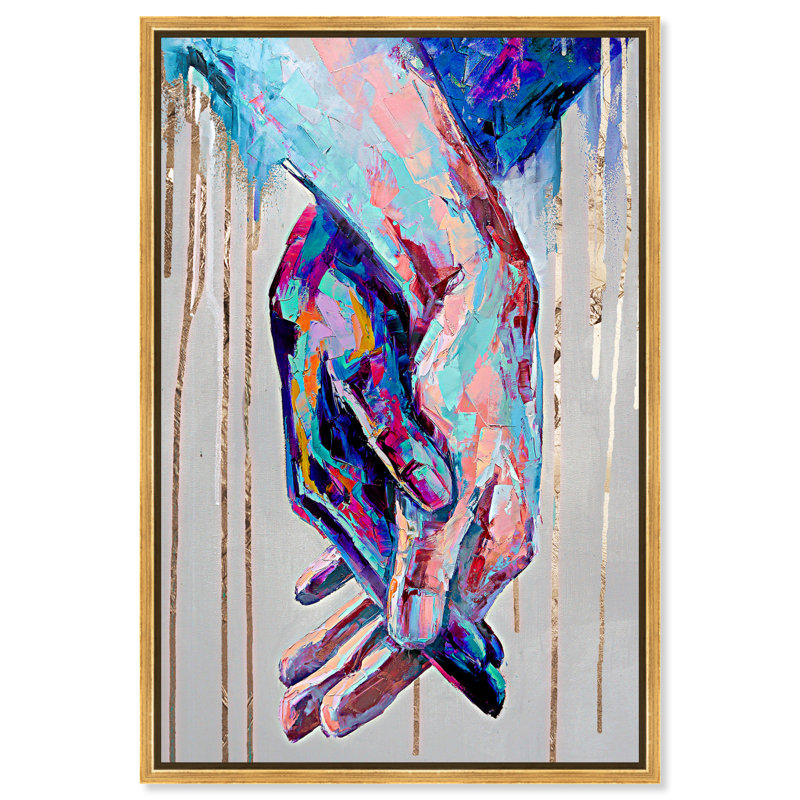 «Abstract Always Together», reproduction d'impression sur toile, H 15 po x l 10 po, Impression encadrée, Doré