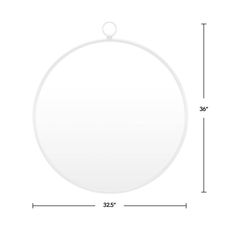 Silver Round Metal Bathroom Vanity Wall Mirror