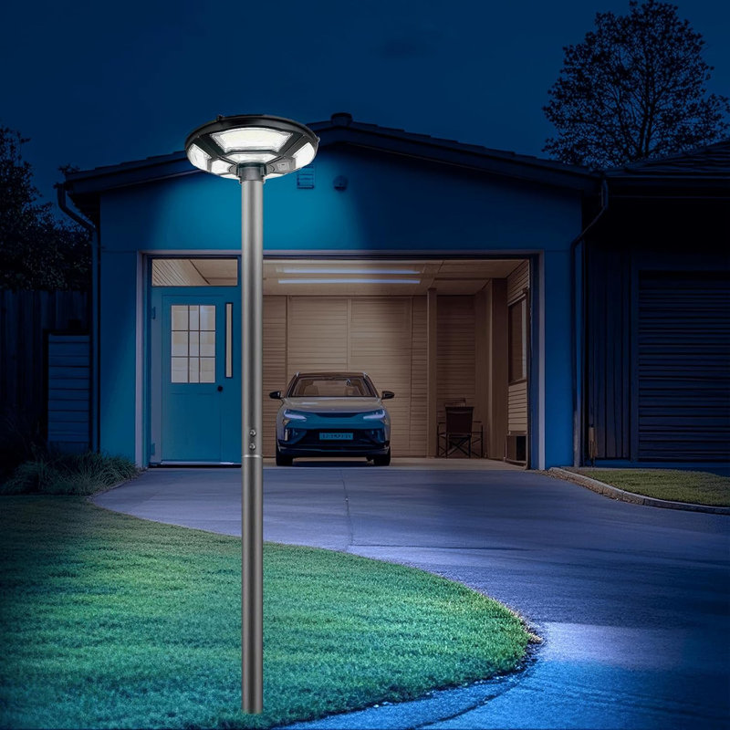 Lampadaire solaire avec mât de 10 pi, Rond, Standard
