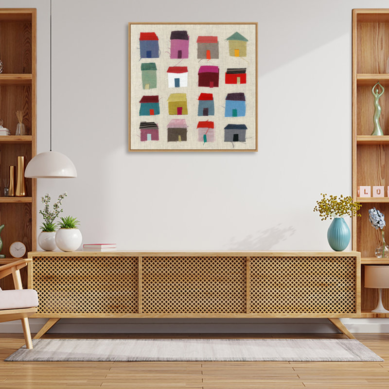 Maisons par Jenny Frean, reproduction d'art sur toile encadrée, H 30 po x l 30 po x P 2 po