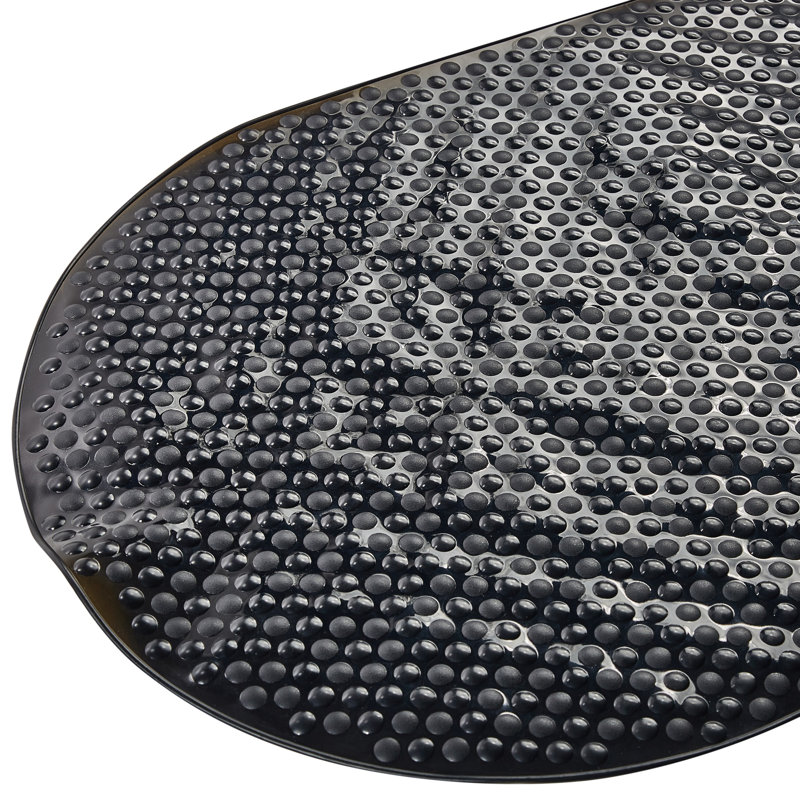  Extra Long Aqua Gel Bath Mat in Black, Black