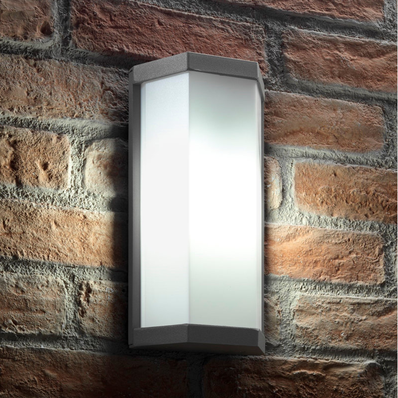 Gafford Silver 68.58cm H Frosted Glass Outdoor Flush Mount