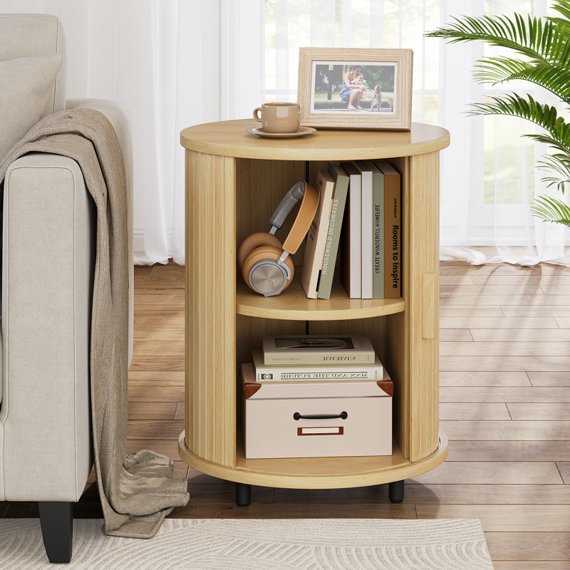 Ensemble de 2 tables de bout avec station de charge, Chêne, 2
