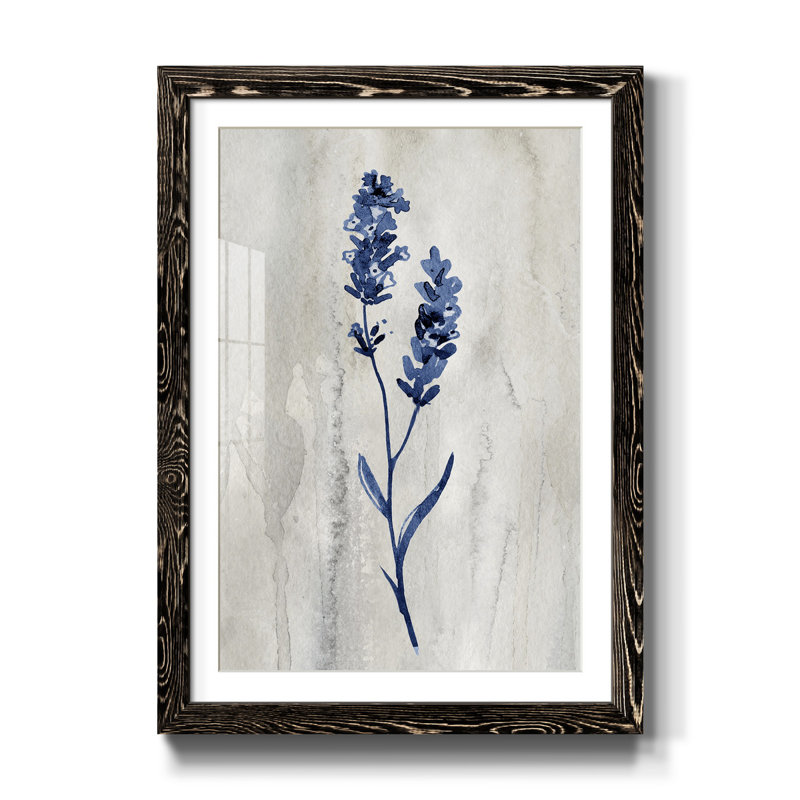 Indigo botanique II - impression, H 37,5 po x l 27,5 po x P 1,5 po, Noir