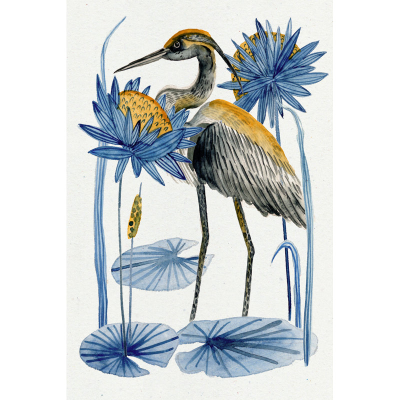 Reproduction d’art sur toile tendue « Heron pond I » par Melissa Wang, H 48 po x l 32 po