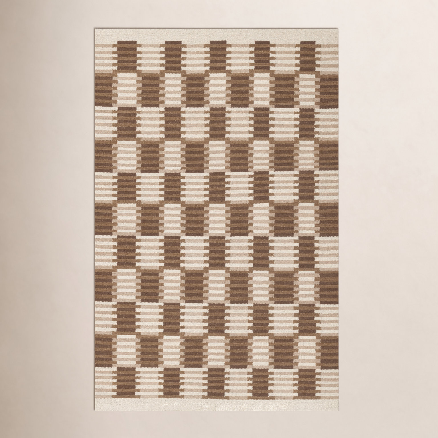 Freya Checkered Hand Woven Wool Rug, Rectangle 8' x 10'