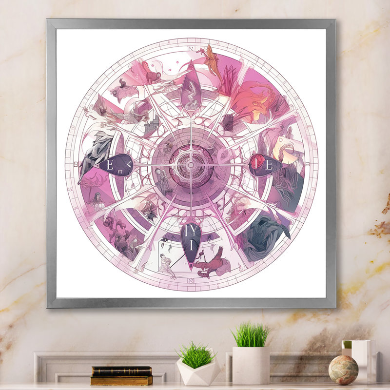 "Troisième œil, symbole d'un chakra mauve", reproduction sur toile, Cadre simple argenté, H 16 po x l 16 po