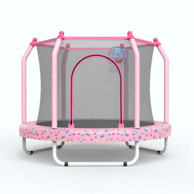 Trampoline for Kids Indoor & Outdoor Small Toddler Trampoline with Basketball Hoop