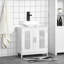 Armoire moderne sous le lavabo avec 2 portes, armoire de salle de bain piédestal sous le lavabo, meuble-lavabo avec tablettes réglables