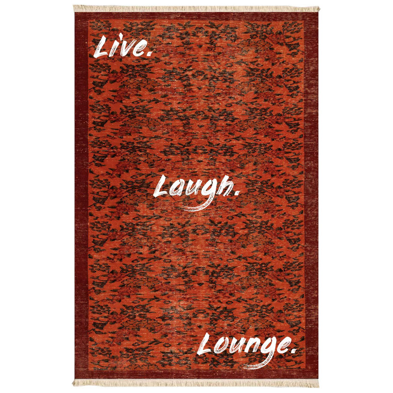 Tapis Text Live Laugh Lounge