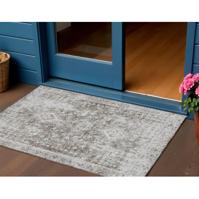 Tapis oriental lavable intérieur / extérieur 3 pi x 5 pi chocolat