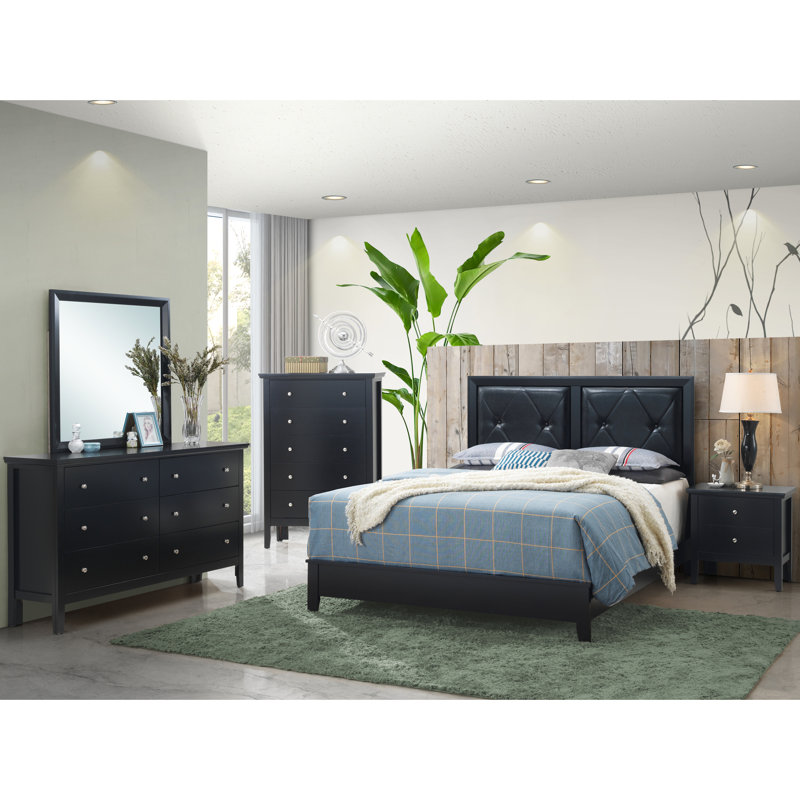 Très grand lit chic noir - style transitionnel H 52 po x l 80 po x P 85 po de style transitionnel Option de décoration polyvalente Facile à assembler Poids frais Matériaux de qualité utilisés