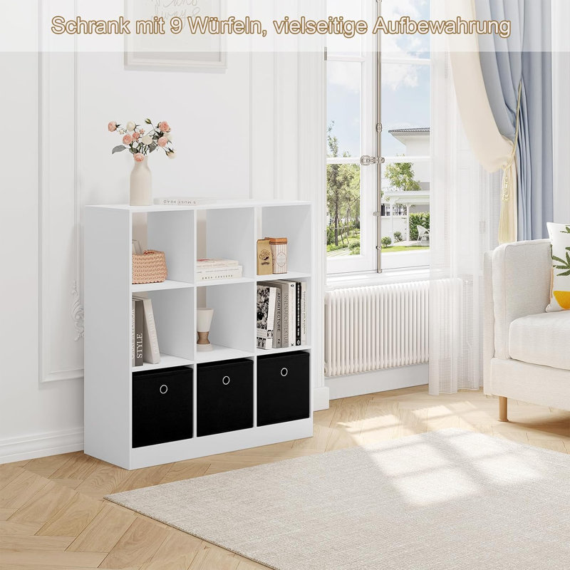 Nota 86.5cm H x 80cm W Cube Bookcase, White