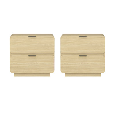 Chrystie 26" Contemporary Modern Nightstand with 2 Drawers in Natural