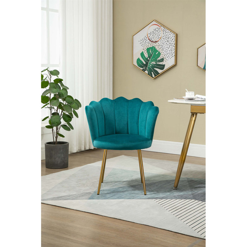 Fauteuil demi-tonneau de 22,8 po Marjeanne, Polyester sarcelle