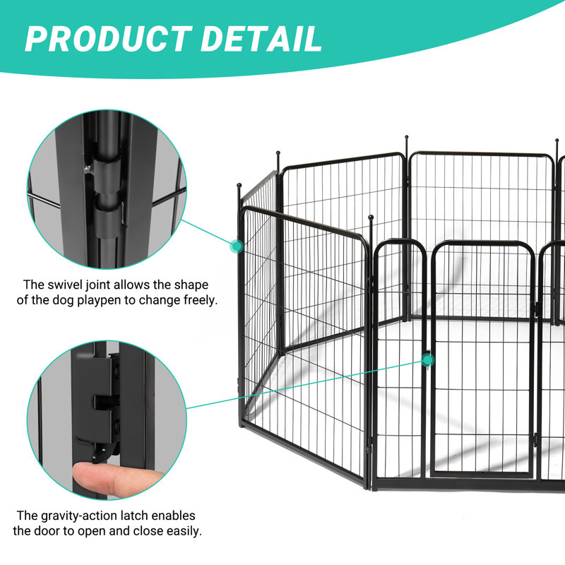 26*32 In Patchwork 8Pcs Iron Pet Pen