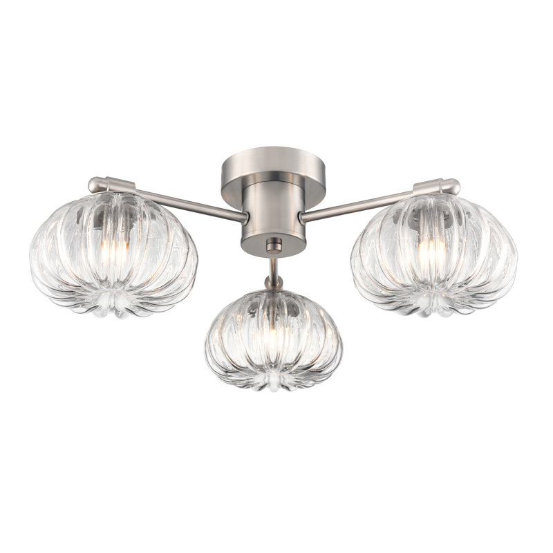 Aldia Flush Mount, Satin Nickel