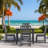 Outdoor Patio Dining Set, Including A Square Table And 4 Armless Chairs-1609181385