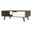 Table basse 40 po en bois naturel et brun foncé et blanc avec tablette