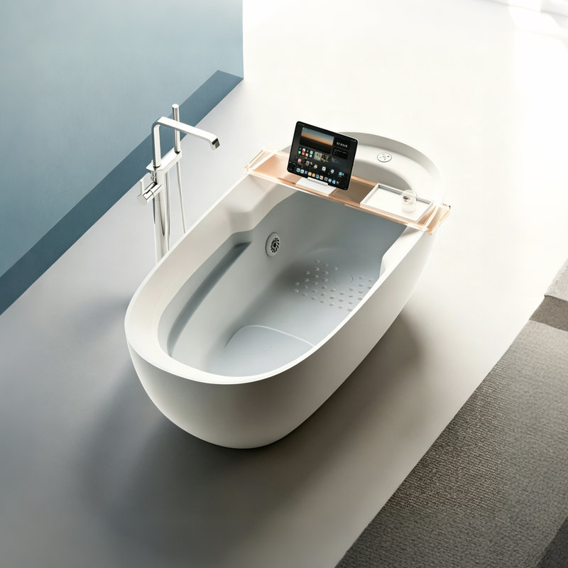 Baignoire encastrée rectangulaire 39,37 po x 27,56 po encastrée en acrylique, 22.05" H x 51.18" W x 29.53" D