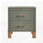 Table de chevet 2 tiroirs, rangement en bois de qualité supérieure avec design élégant cannelé, table de chevet à pieds en bois massif avec poignée en métal, grande table de chevet-129020659