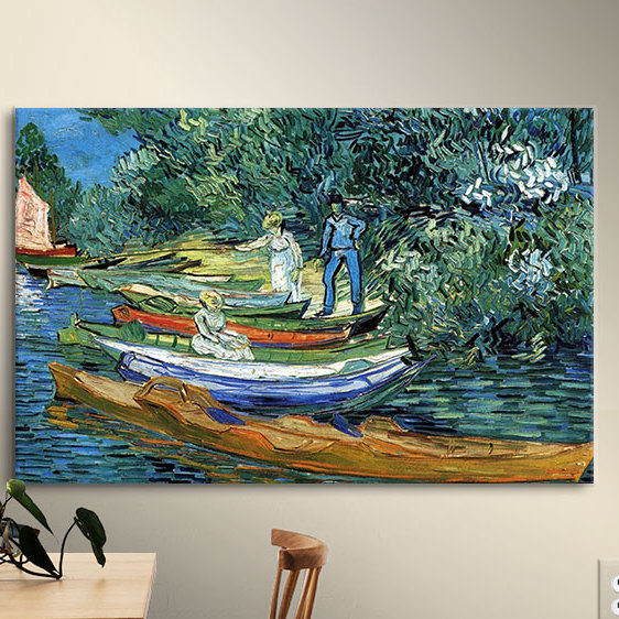 «Bank of the Oise at Auver» par Vincent Van Gogh, impression sur toile tendue, H 18 po x l 24 po
