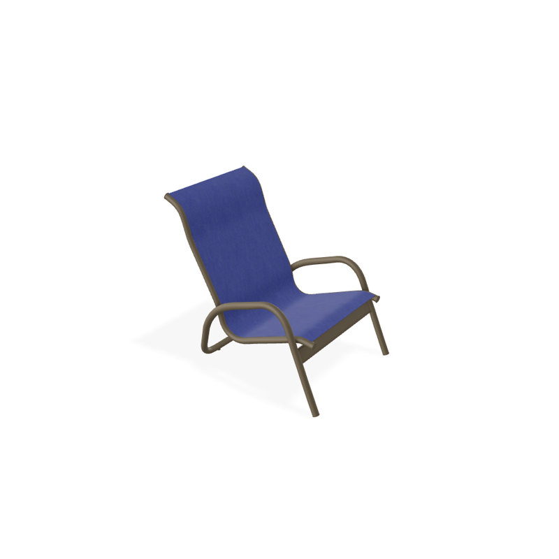 Gardenella Patio Chair, Atlantis Royal Blue Sunbrella®, Beachwood