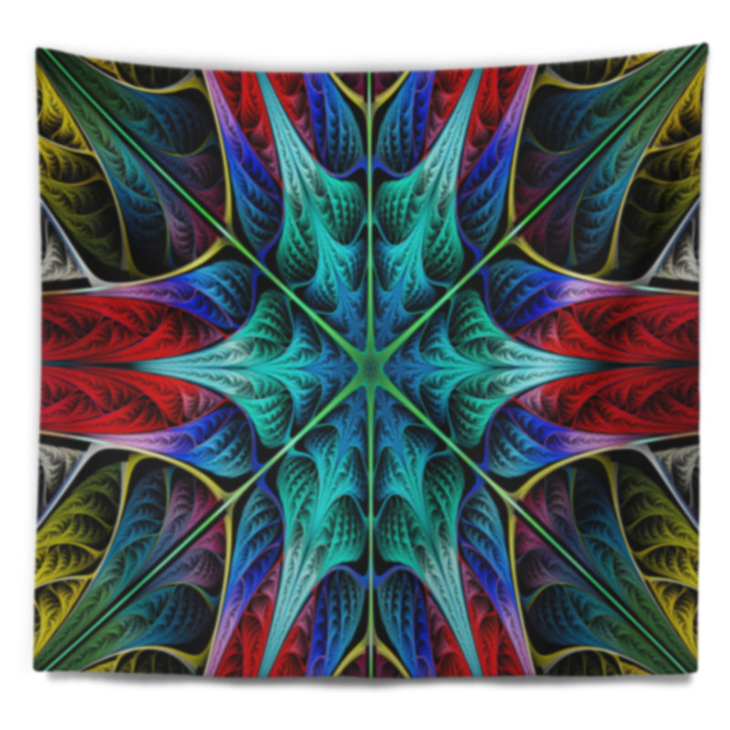 Tapisserie de couches fleur lumineuses abstraites, H 68 po x l 80 po