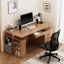 Bureau rectangulaire brun en bois massif avec 5 tiroirs-1489576122-1489576120