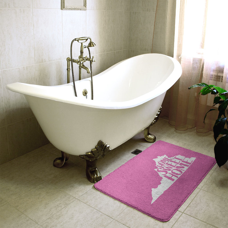 Tapis pour salle de bain virginie virginie home, l 17 po x L 21 po, Rose
