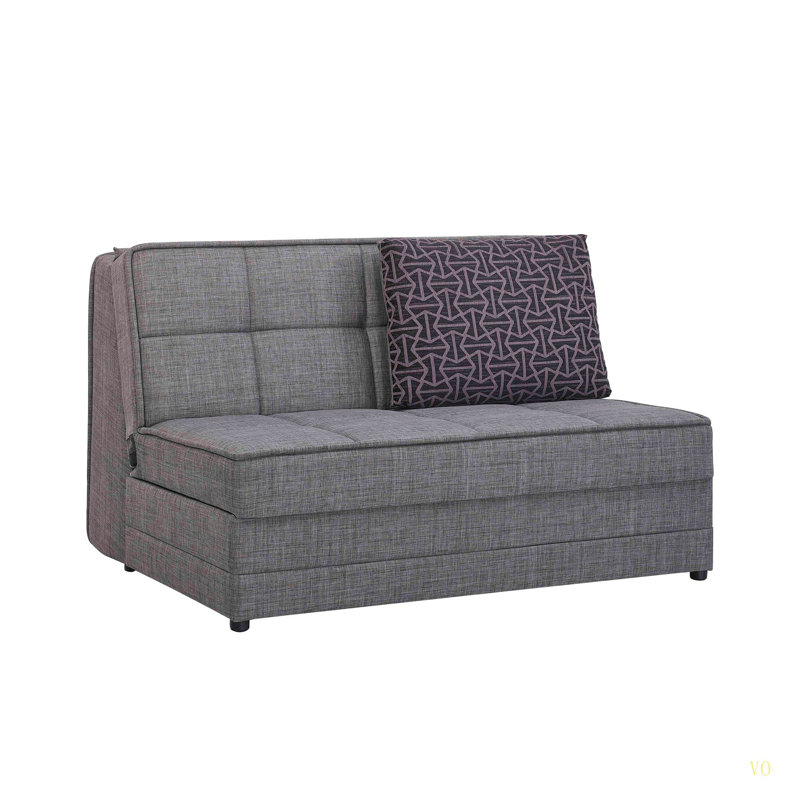 Primenest Spacea Collection Upholstered Convertible Loveseat With Storage, Grey