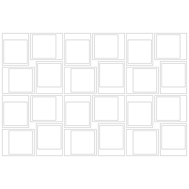 White Rectangular Geometric Wall Decal Kit