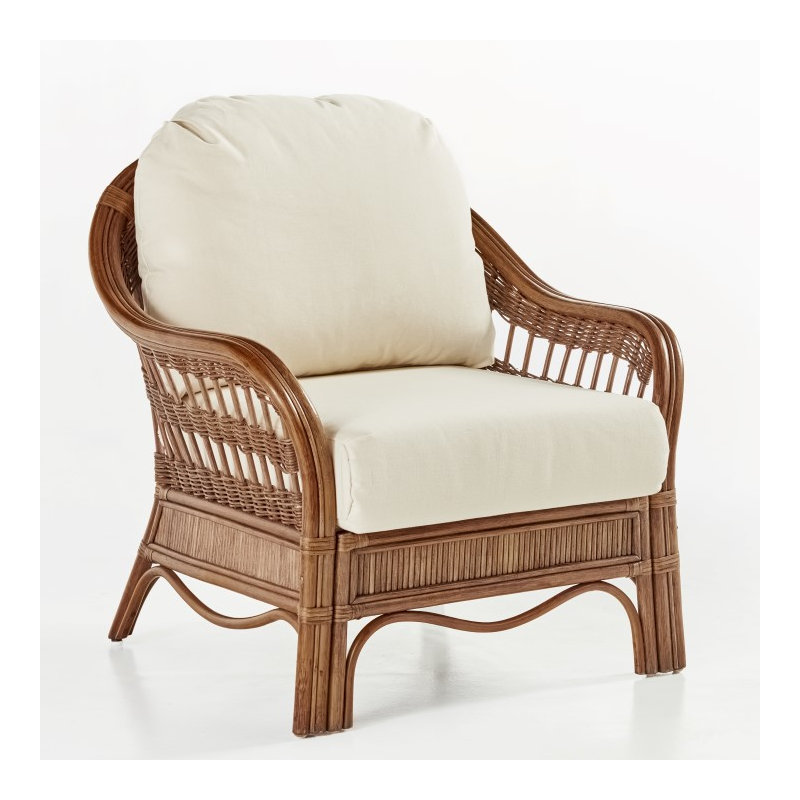Wittig Upholstered Armchair, Pecan, Dening Greige Natural Solid