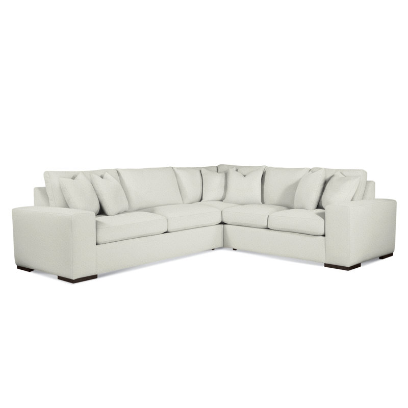 Canapé modulaire Memphis, Café, Orienté à droite, Sunbrella beige à fines rayures; 6205-74